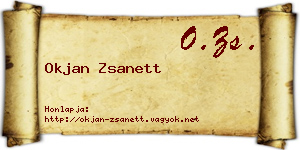 Okjan Zsanett névjegykártya